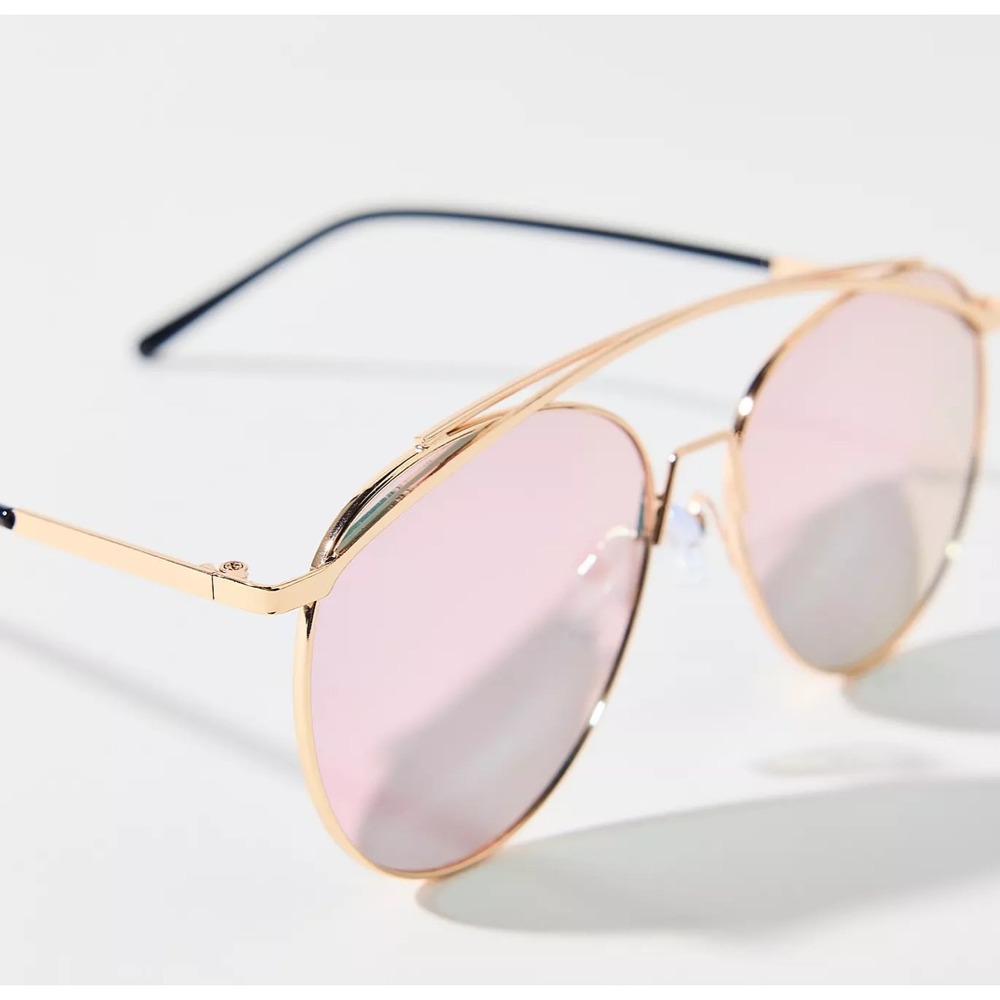Urban Outfitters‎ Lexi Mirrored Metal Aviator Sunglasses Pink One Size